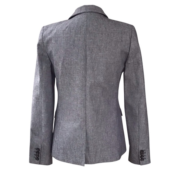 J. Crew Blue Gray Chambray Blazer Lined Size 4 - Picture 3 of 7